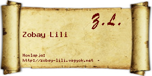 Zobay Lili névjegykártya